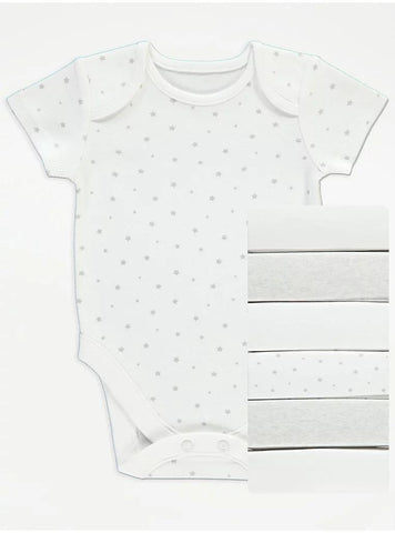 Grey Star Short Sleeve Bodysuits 7 Pack