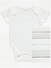 Grey Star Short Sleeve Bodysuits 7 Pack