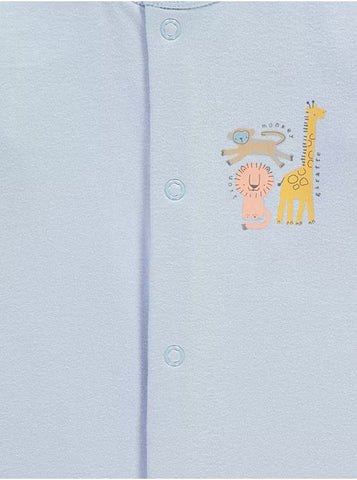 Safari Animal Long Sleeve Sleepsuits 3 Pack