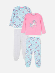 Girls 2-Pack Magical Unicorn Cotton Pyjama Sets