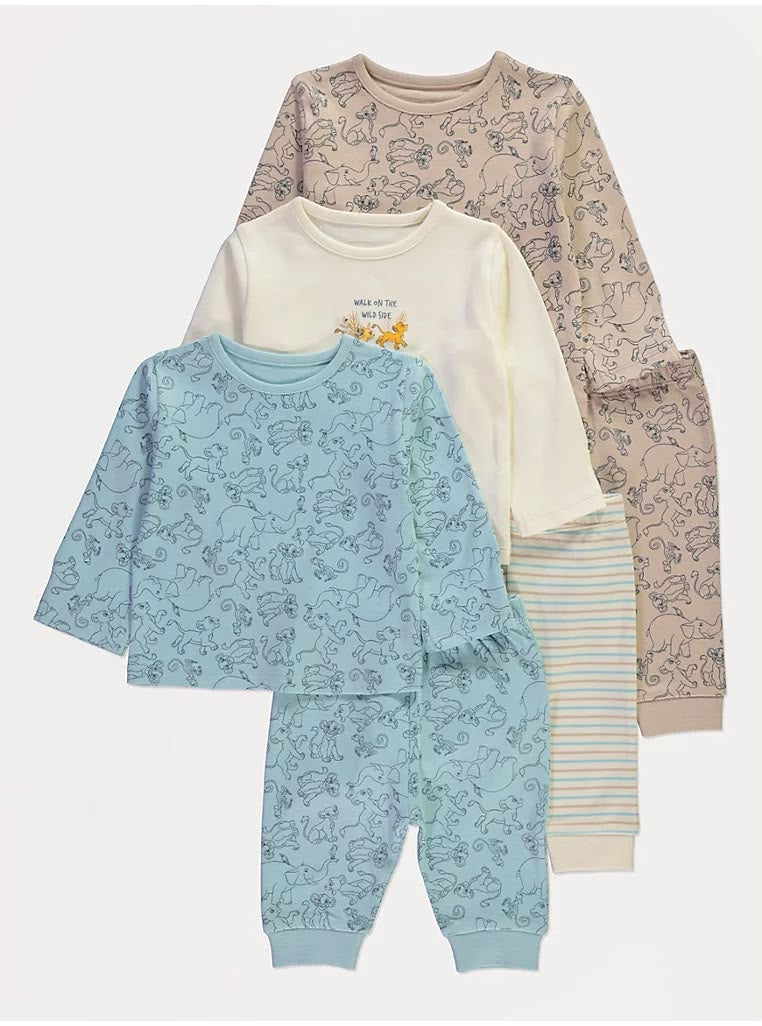Disney Lion King Long Sleeve Pyjamas 3 Pack