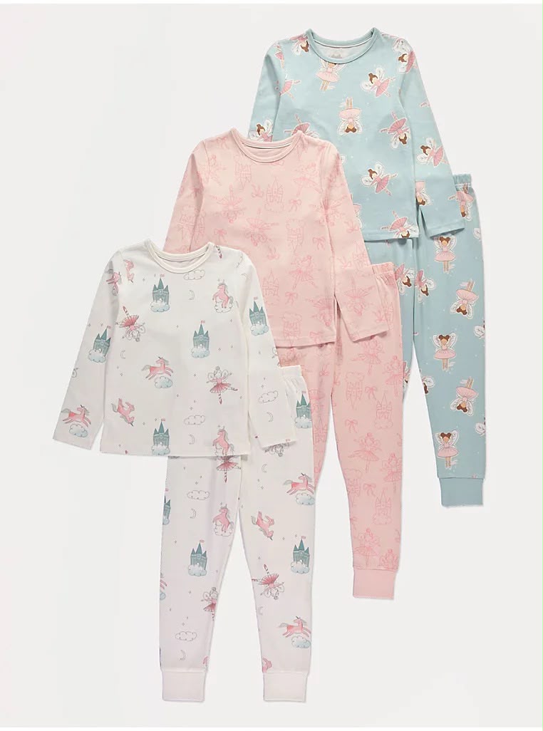 Fairy Long Sleeve Pyjamas 3 Pack