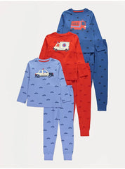 Emergency Cars Long Sleeve Pyjamas 3 Pack
