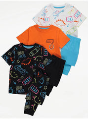 Dinosaur Fun Skate Pyjamas 3 Pack