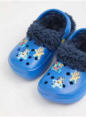 Kids Bluey & Bingo Blue Fleece Lined Clogs Shoes