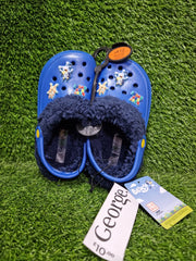 Kids Bluey & Bingo Blue Fleece Lined Clogs Shoes