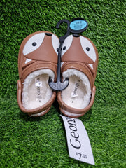 George at ASDA Kids Brown Fox Fleece Lined Clogs Shoes