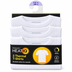 Primark HEATIQ Kids White Thermal T-Shirts 3-Pack
