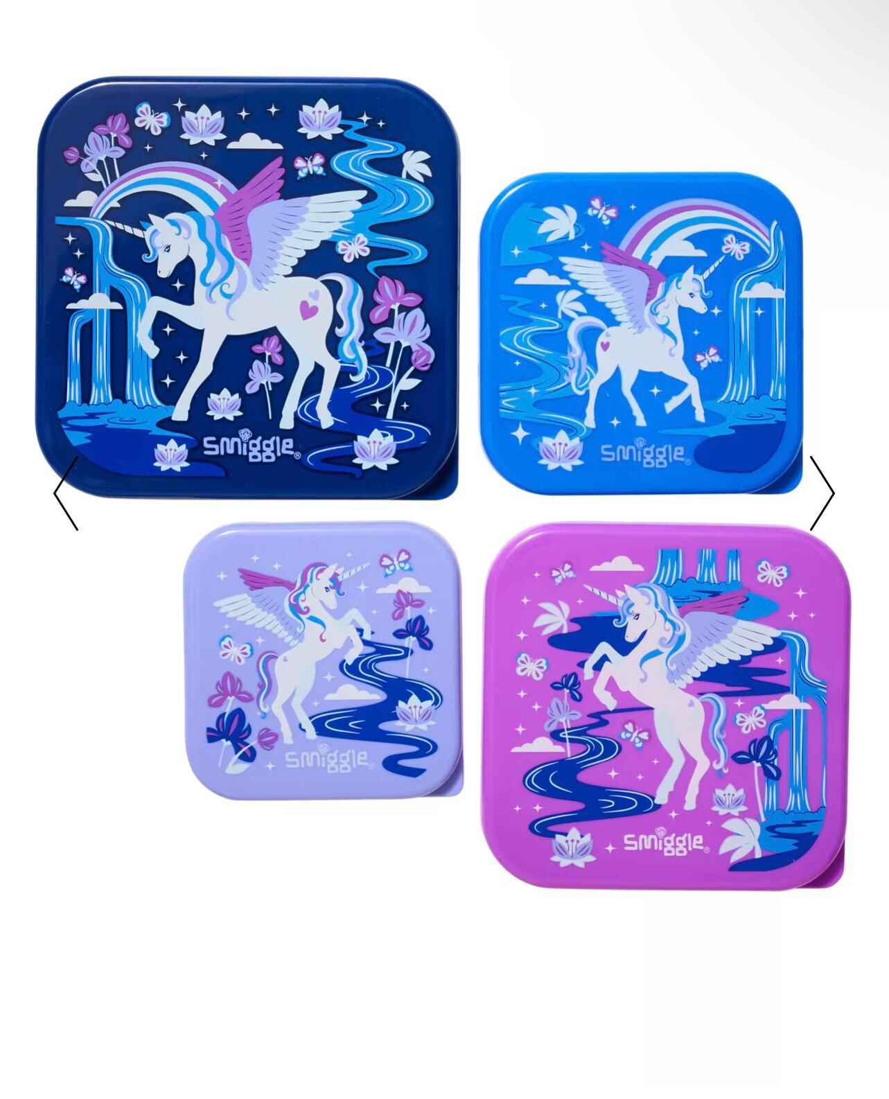 Smiggle Unicorn Away 4 in 1 lunch boxes set