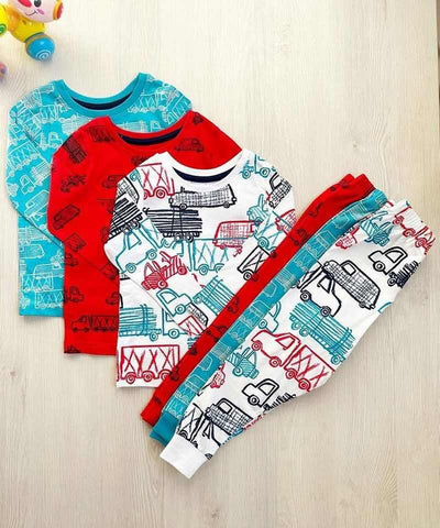 Red Car   Long Sleeve Pyjamas 3 Pack