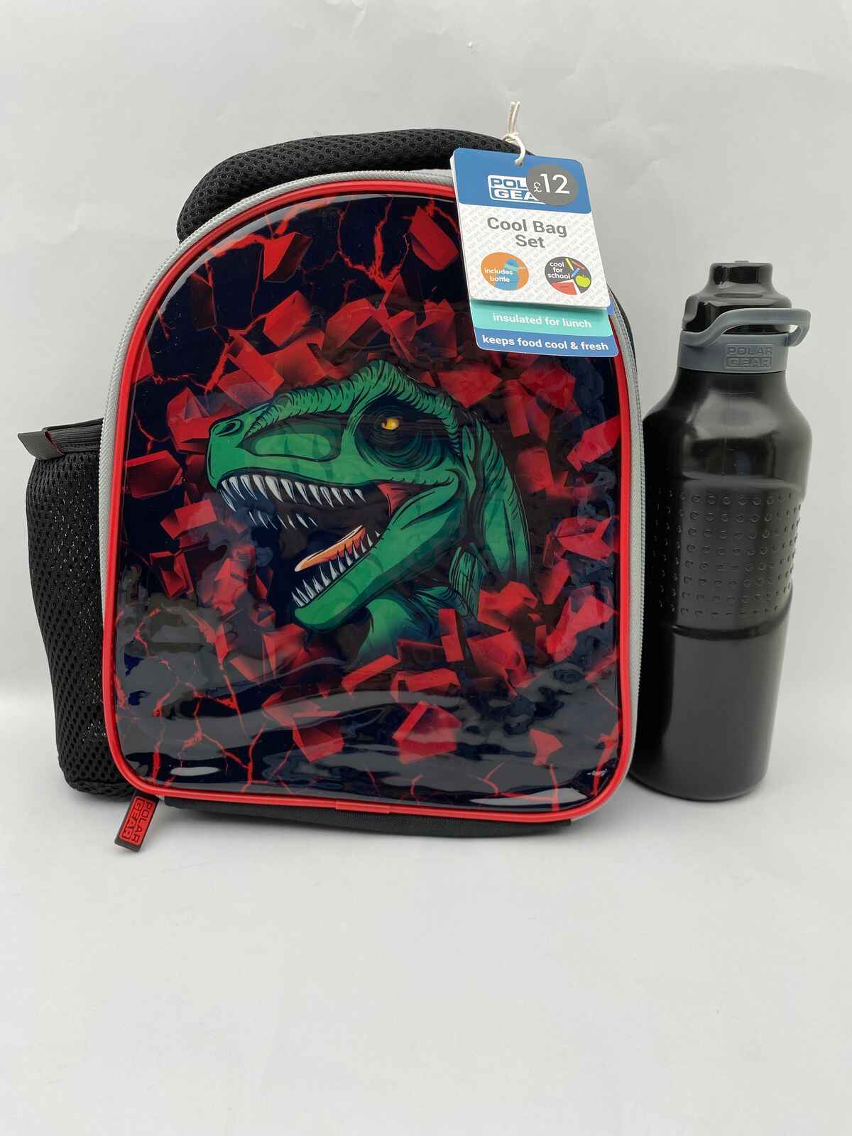 Matalan Jurassic Park Black Lunch Bag & Bottle