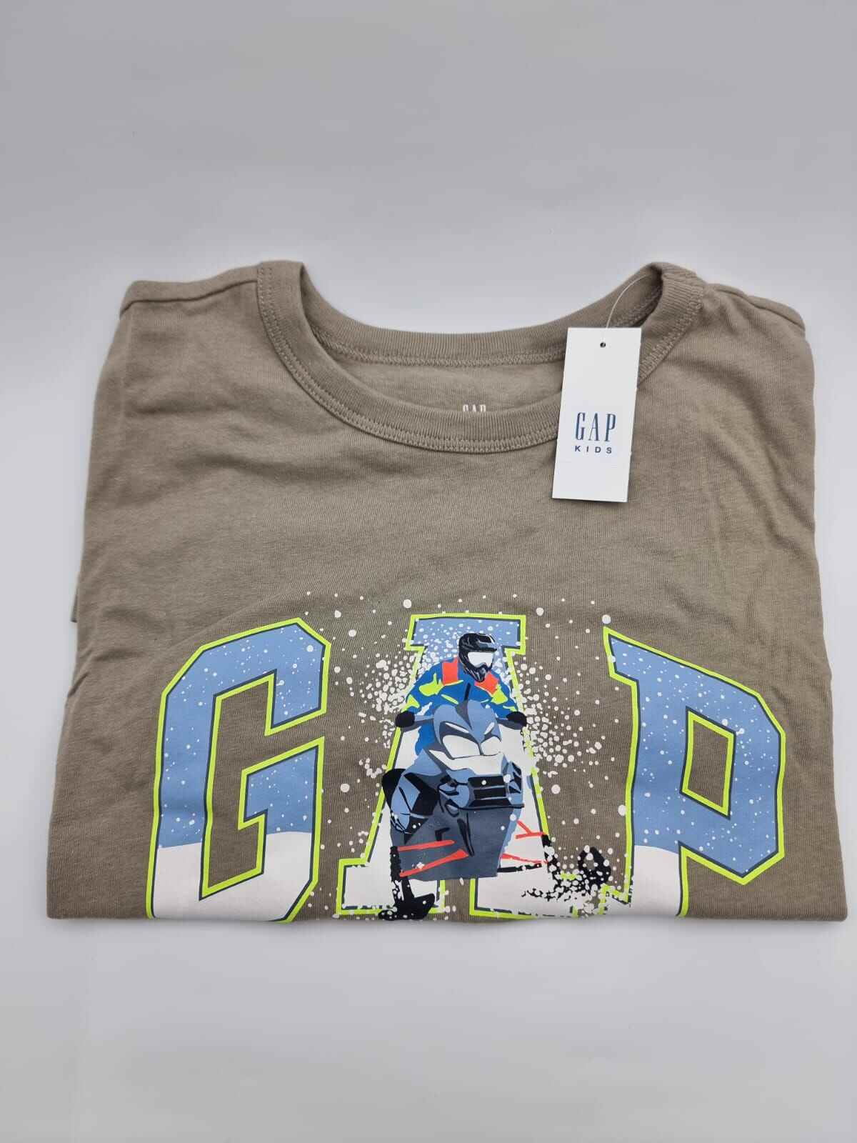 Biker Print Logo T-Shirt Gap