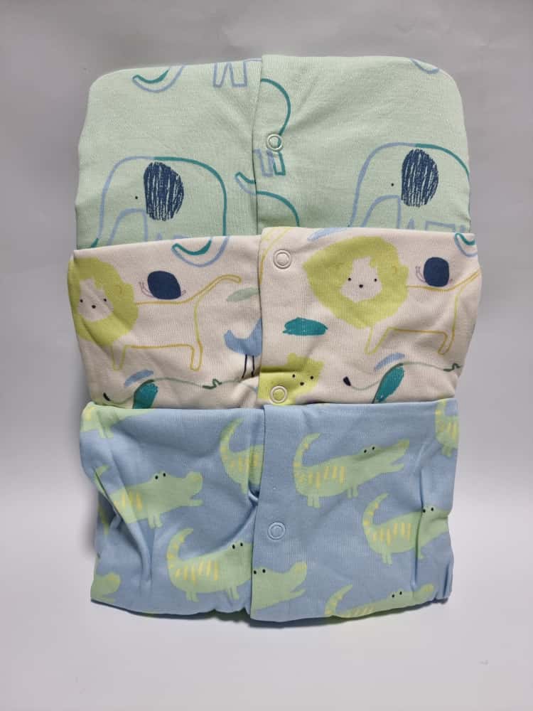 Safari Animal Sketch Sleepsuits 3 Pack