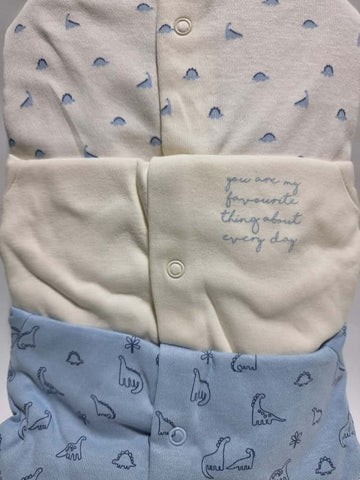 Blue Dinosaur Sleepsuits 3 Pack