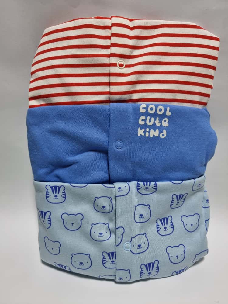Animal Cool Cute Kind Sleepsuits 3 Pack