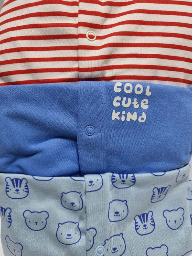 Animal Cool Cute Kind Sleepsuits 3 Pack