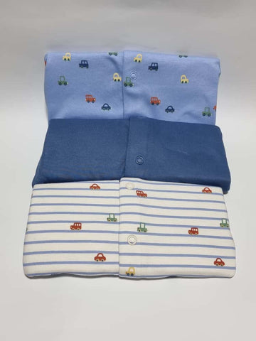 Vehicle Long Sleeve Footless Sleepsuits 3 Pack