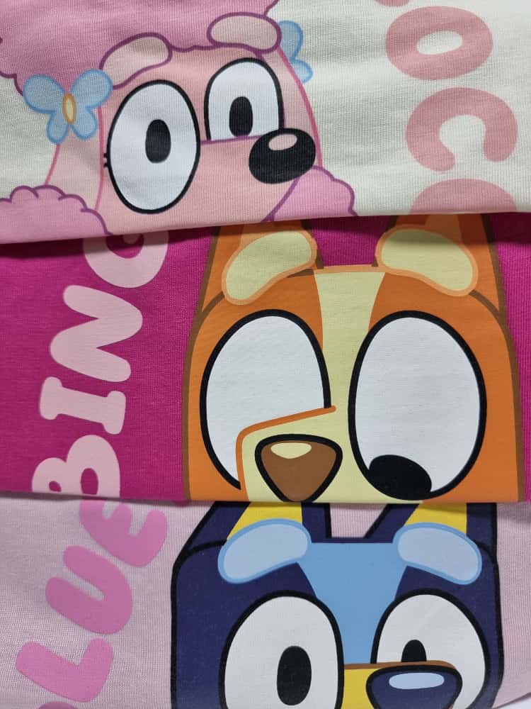 Bluey Charactes Pink Short Pyjamas 3 Pack