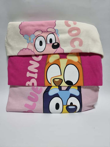 Bluey Charactes Pink Short Pyjamas 3 Pack