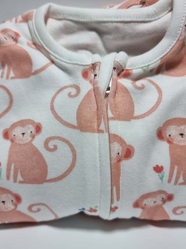 Peach Safari Animals Zip Fasten Sleepsuits 3 Pack