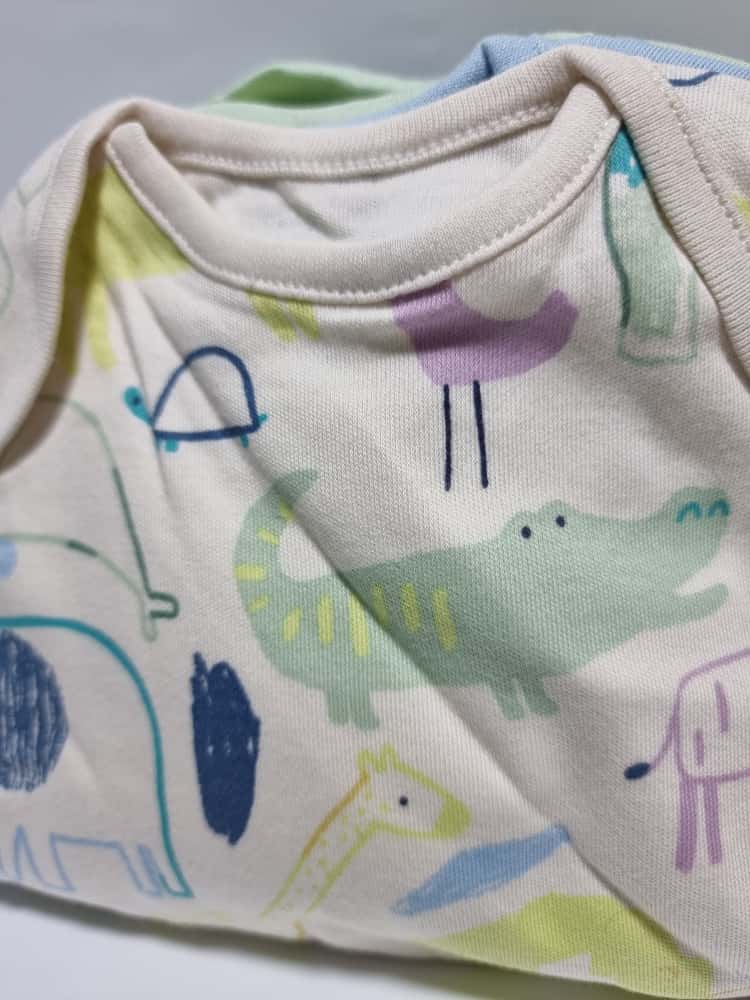 Safari Animal Sketch Short Sleeve Bodysuits 7 Pack