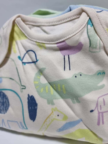Safari Animal Sketch Short Sleeve Bodysuits 7 Pack