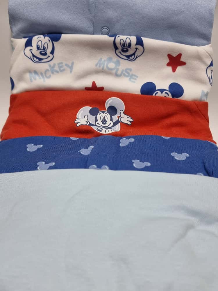 Disney Mickey Mouse Sleepsuits 5 Pack