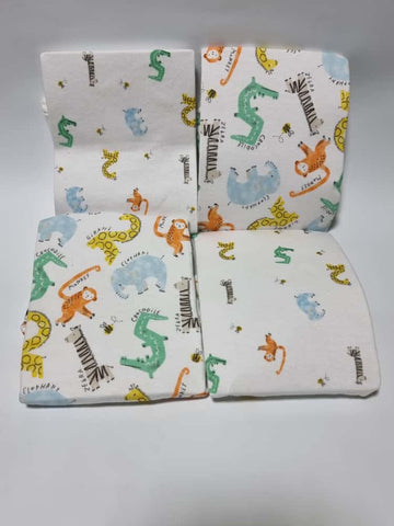 White Safari Animals Short Sleeve Pyjamas 2 Pack
