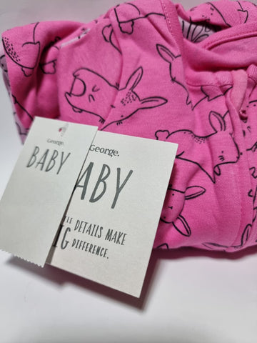 Cute Animals Zip Fasten Sleepsuits 3 Pack