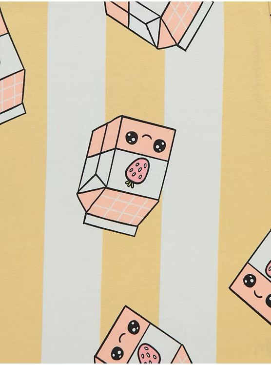 Striped Strawberry Milk Short Sleeve Pyjamas 3 Pack