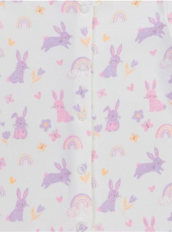 Pastel Bunny Heart Rompers 3 Pack