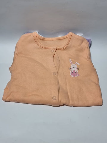 Pastel Bunny Heart Rompers 3 Pack