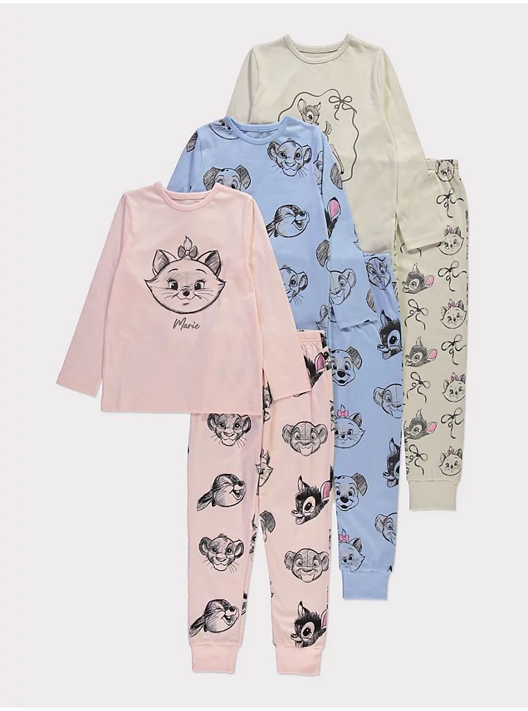 Disney Classics Long Sleeve Pyjamas 3 Pack