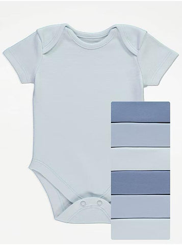 Blue Short Sleeve Bodysuits 7 Pack