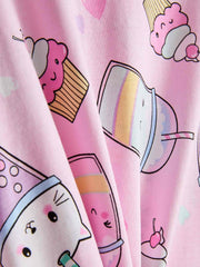 2pk Printed  kitty Pajamas