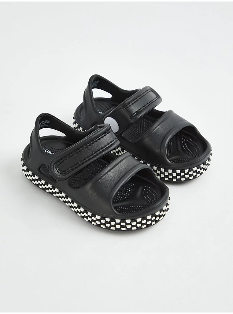 Black Checked Sole Sporty Sandals George