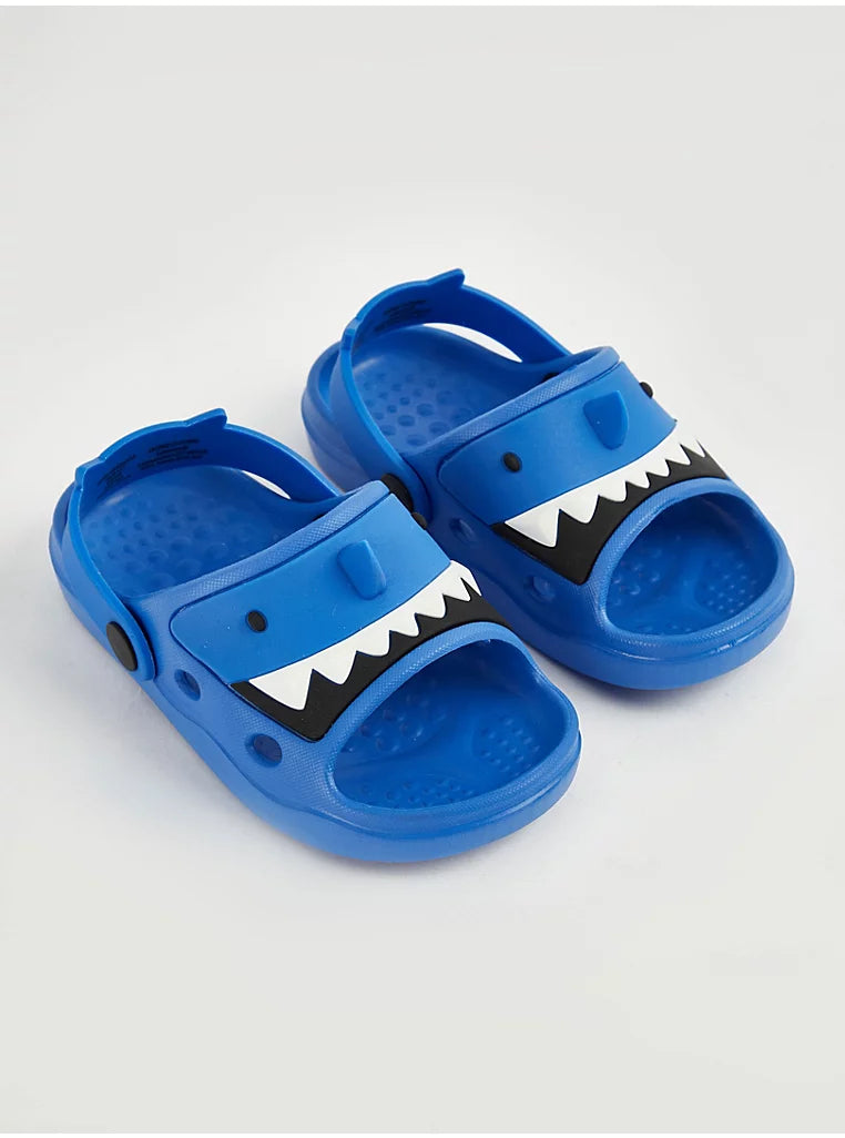 Blue Novelty Shark Sliders